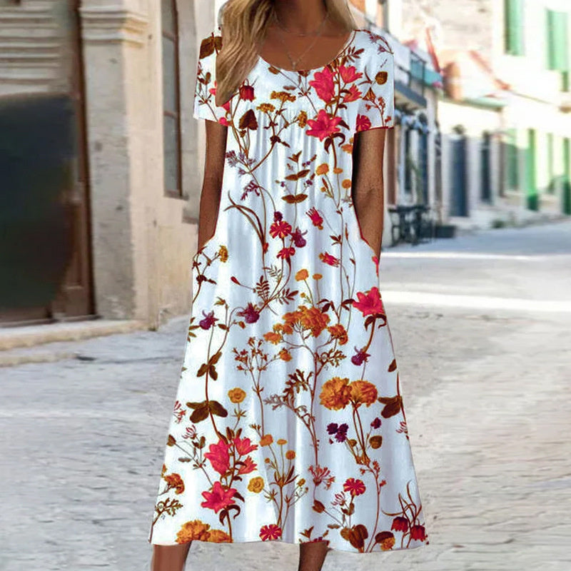 Isabella | Boho Floral Dress with Tummy Coverage
