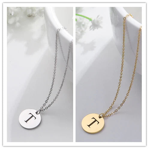 Elegant Gold Letter Pendant Necklace