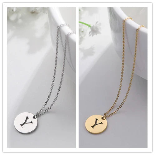 Elegant Gold Letter Pendant Necklace