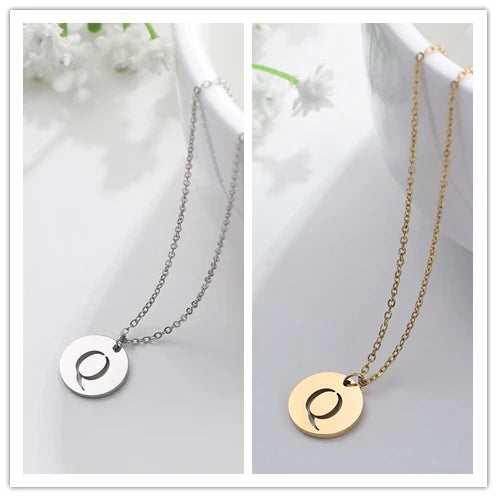Elegant Gold Letter Pendant Necklace