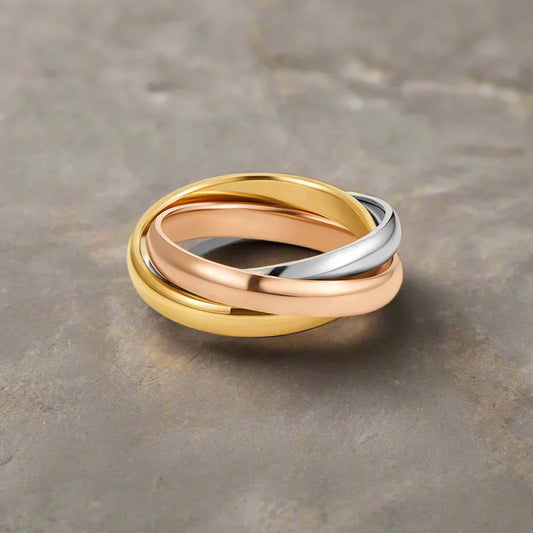 Elegant Triple Tone Band Ring