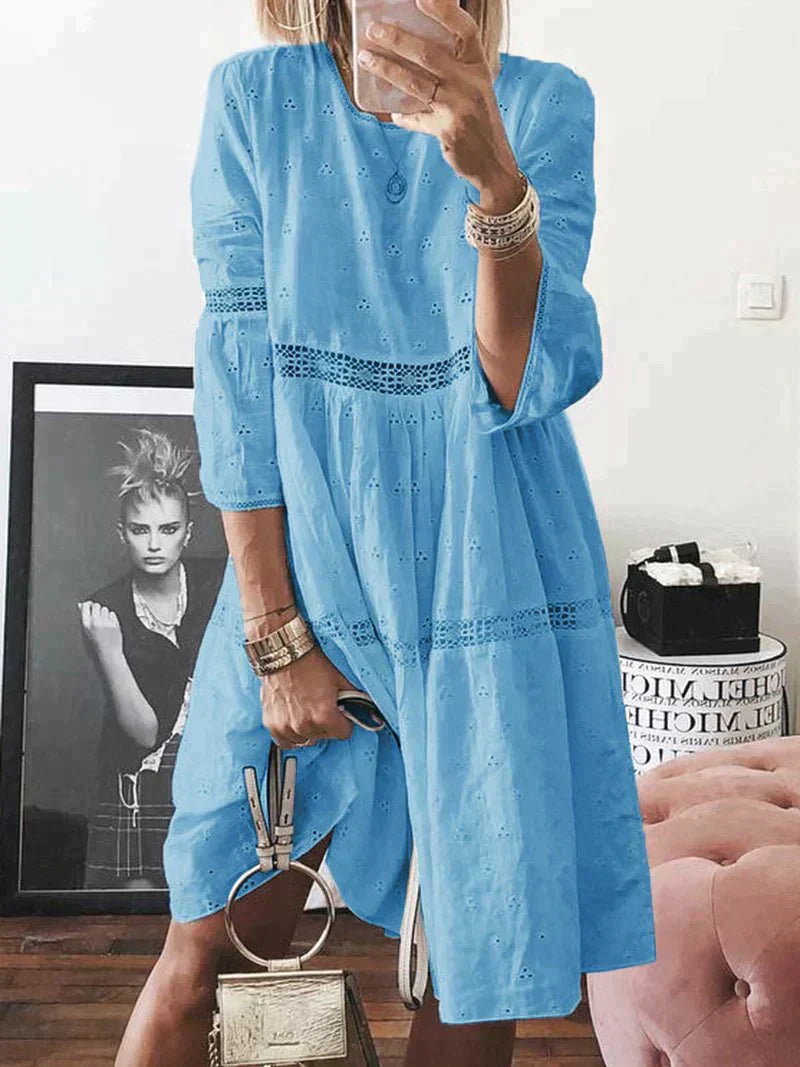 Elena | Embroidered Dress with Tummy Coverage