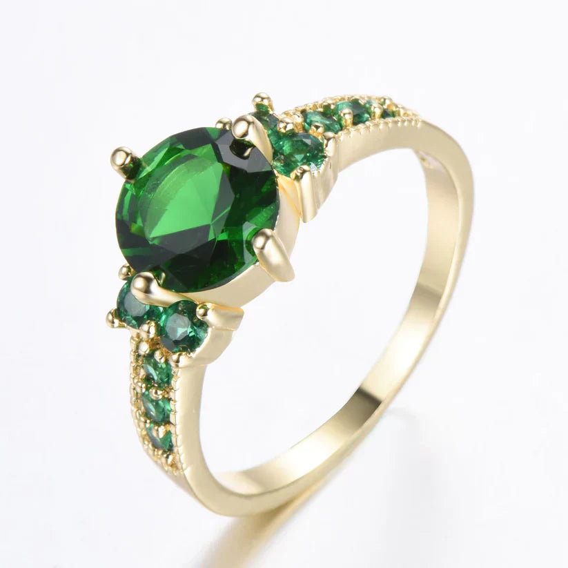 Golden Gemstone Ring