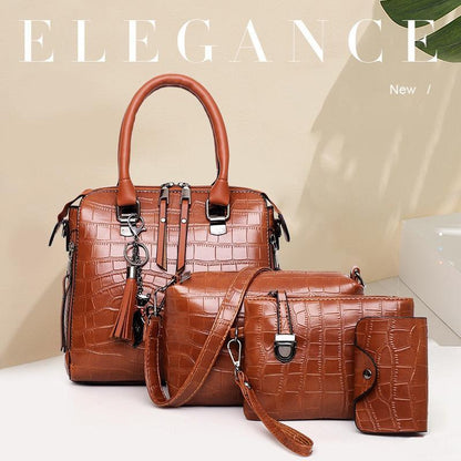 Helda | 4-Piece Modern Leather Bag Set