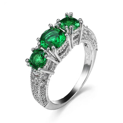 Shiny Timeless Emerald Stones Ring