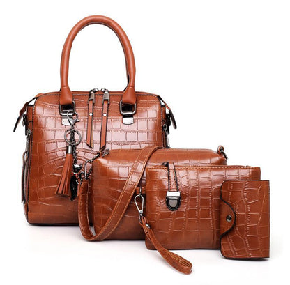 Helda | 4-Piece Modern Leather Bag Set