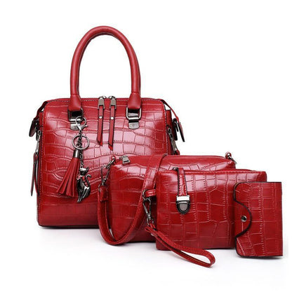Helda | 4-Piece Modern Leather Bag Set