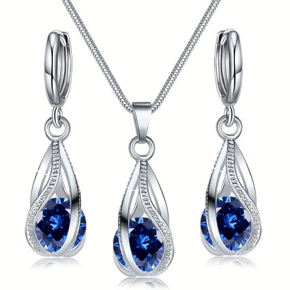 Silver Set with Sapphire Stones