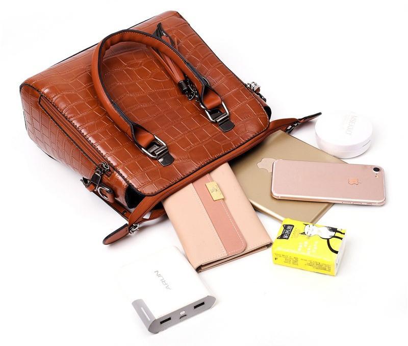 Helda | 4-Piece Modern Leather Bag Set