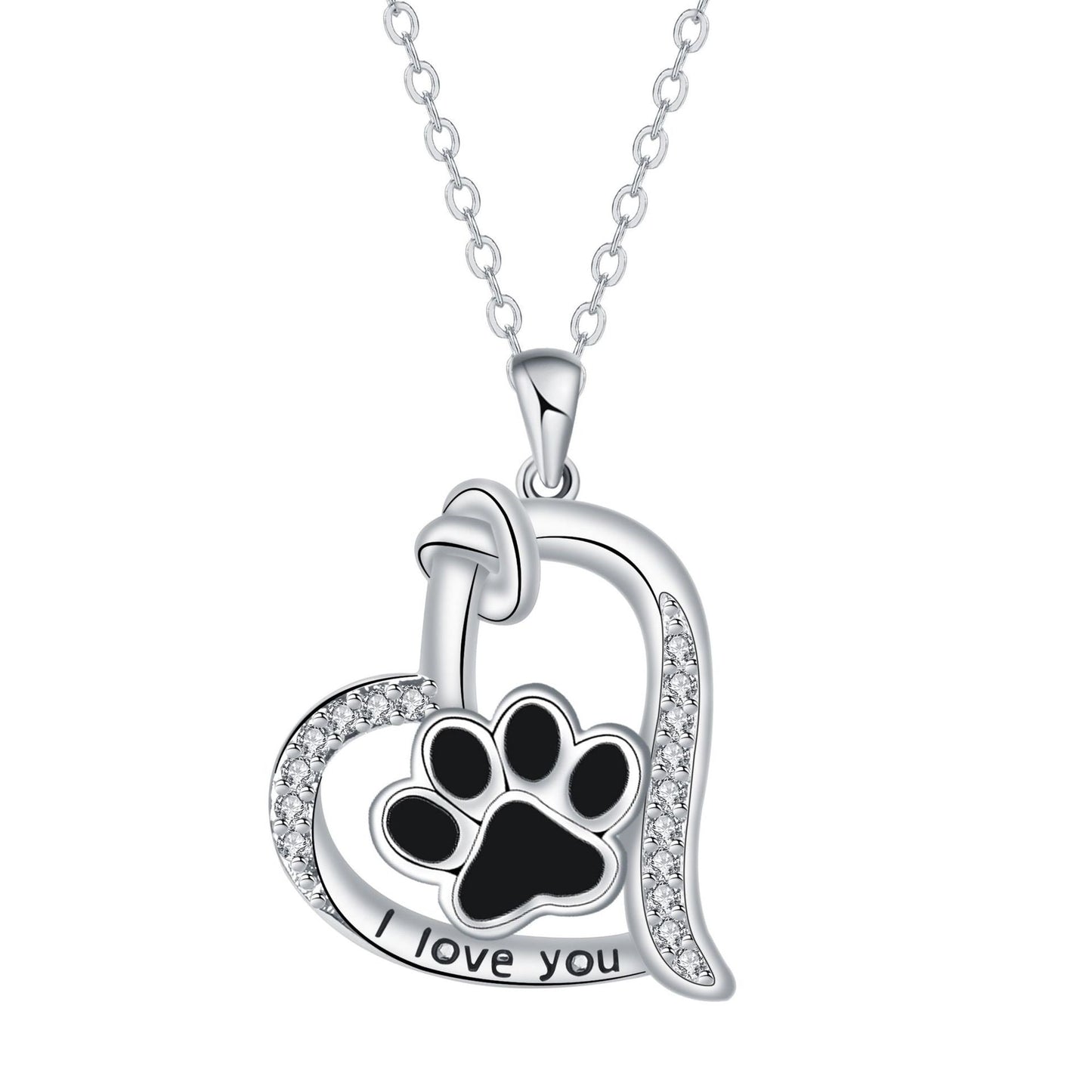 Heartfelt Paw Print Pendant Necklace