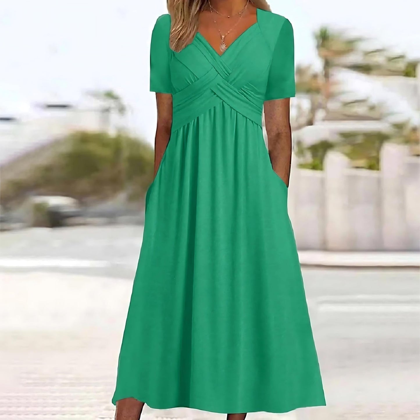 Jamaica | Elegant Midi Dress with Tummy Coverage