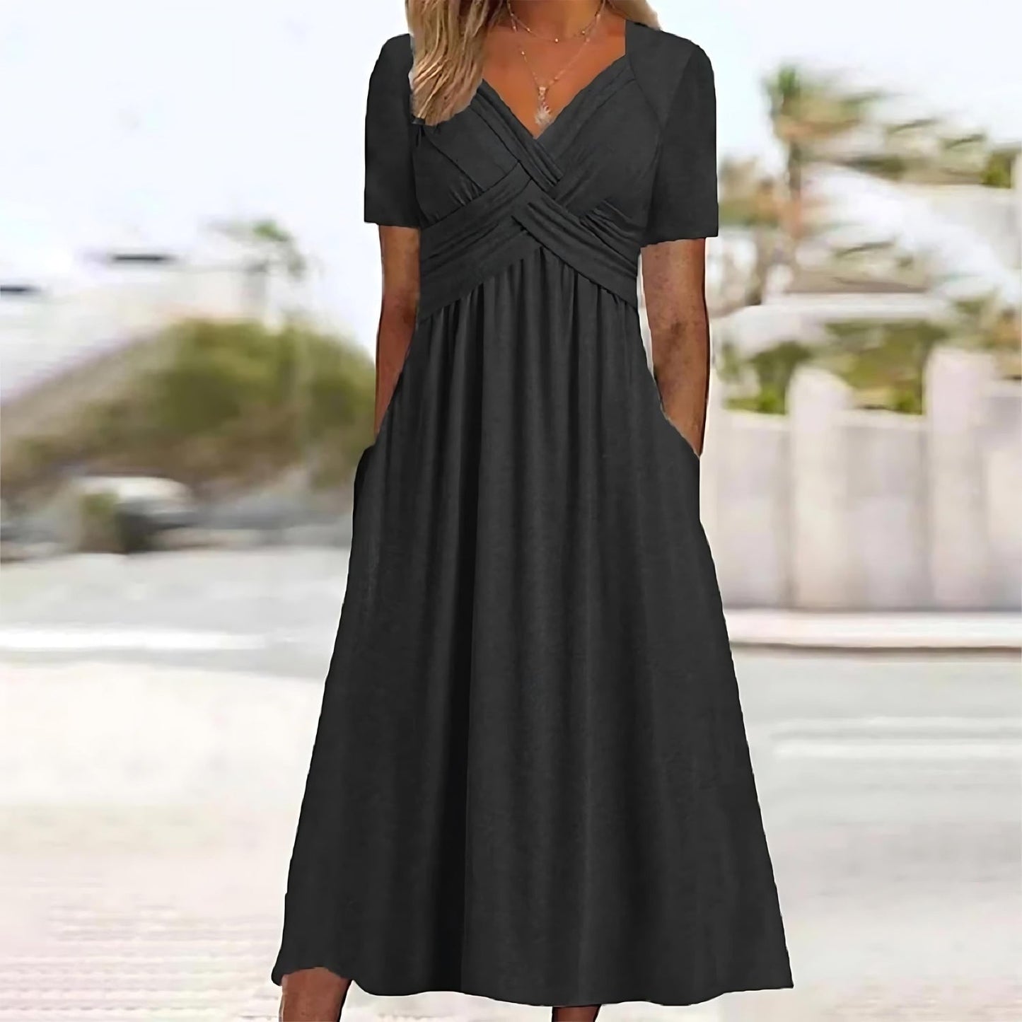 Jamaica | Elegant Midi Dress with Tummy Coverage