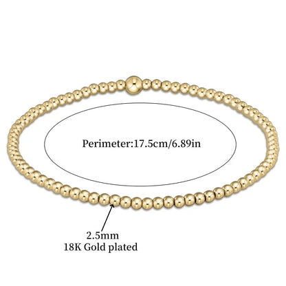 Chic 18K Gold Turquoise Beaded Bracelet