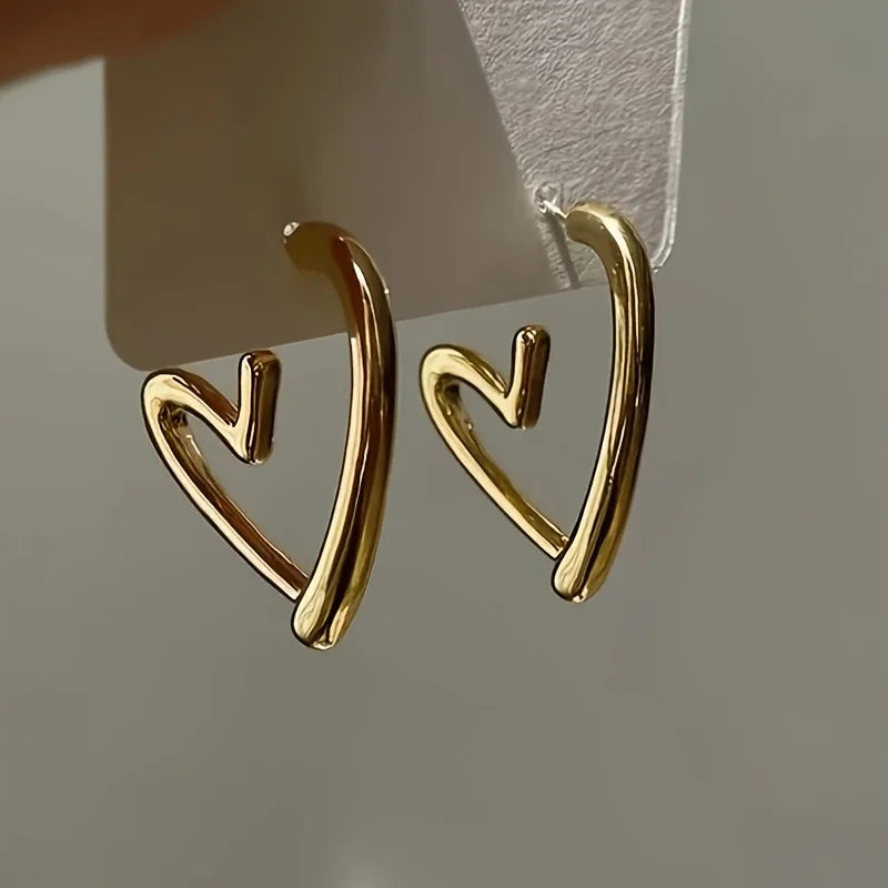 Elegant Heart-Shaped Stainless Earrings