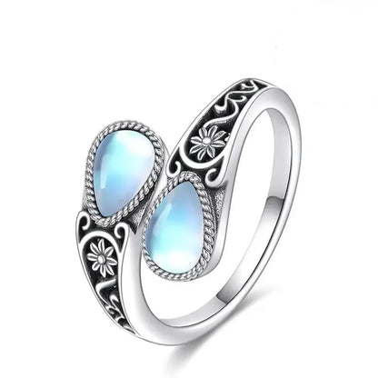 Elegant Moonstone Flower Ring