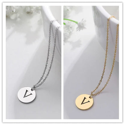 Elegant Gold Letter Pendant Necklace