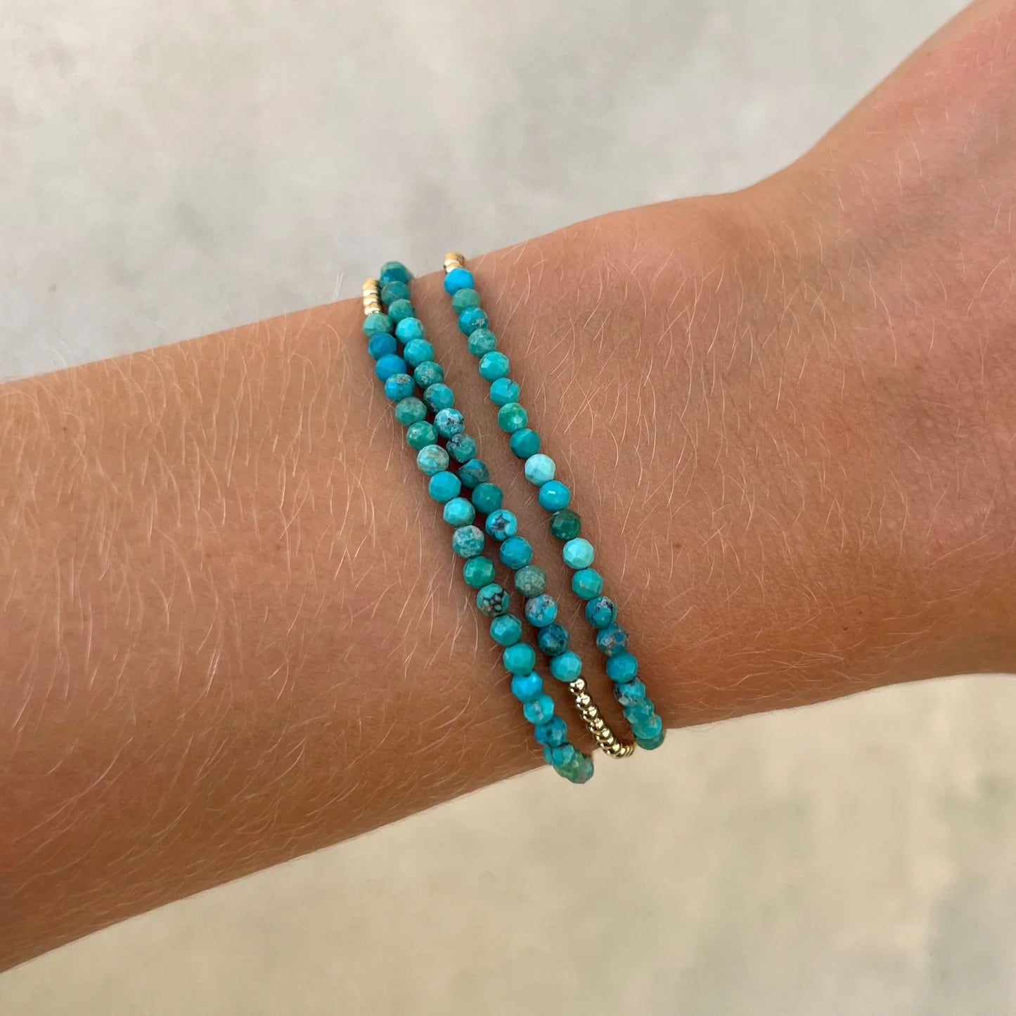 Chic 18K Gold Turquoise Beaded Bracelet