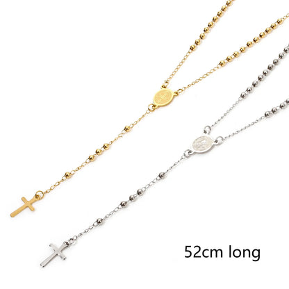 Stainless Steel Rosary Necklace
