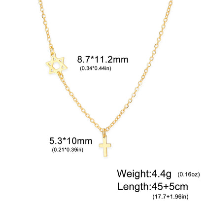 Sacred Star and Cross Pendant Necklace