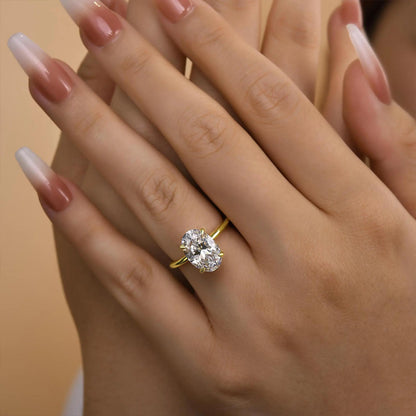 Elegant Oval Crystal Promise Ring