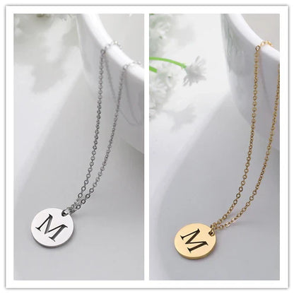 Elegant Gold Letter Pendant Necklace