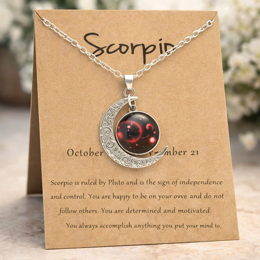 Scorpio Zodiac Necklace in Silver