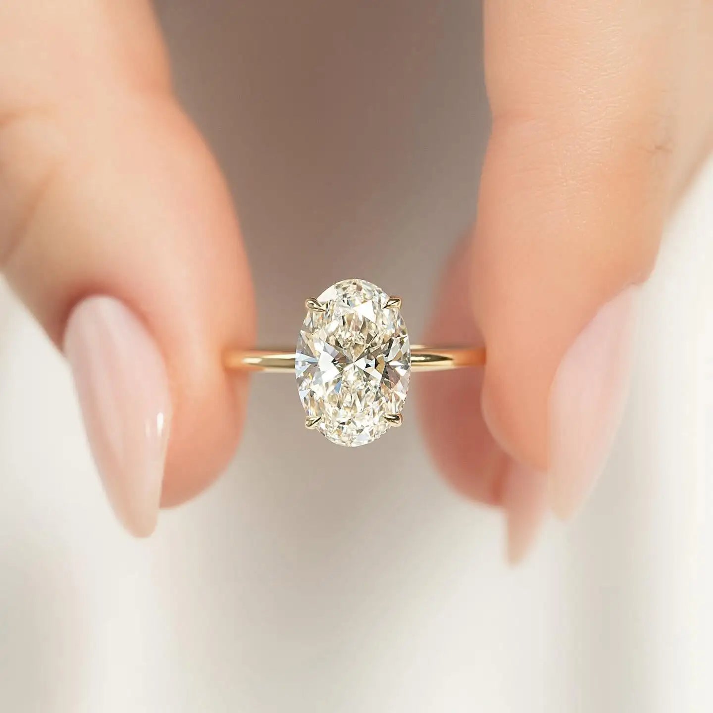 Elegant Oval Crystal Promise Ring