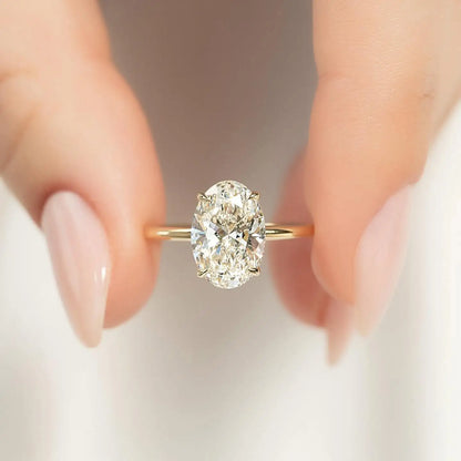 Elegant Oval Crystal Promise Ring