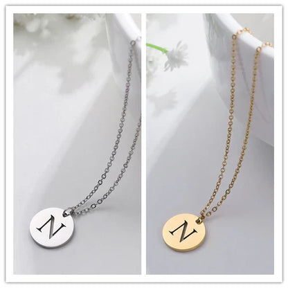 Elegant Gold Letter Pendant Necklace