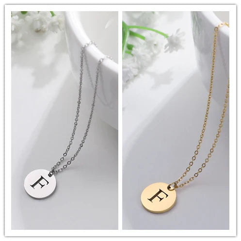 Elegant Gold Letter Pendant Necklace