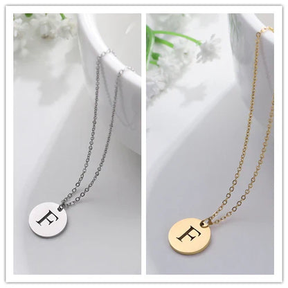 Elegant Gold Letter Pendant Necklace