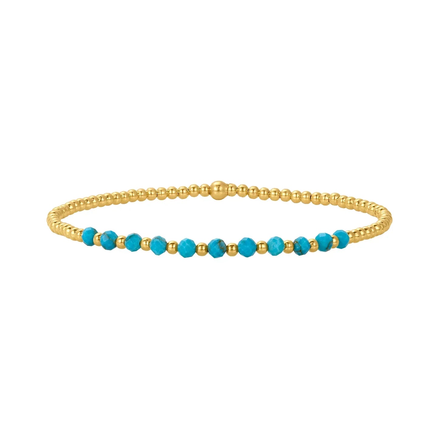 Chic 18K Gold Turquoise Beaded Bracelet