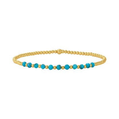 Chic 18K Gold Turquoise Beaded Bracelet