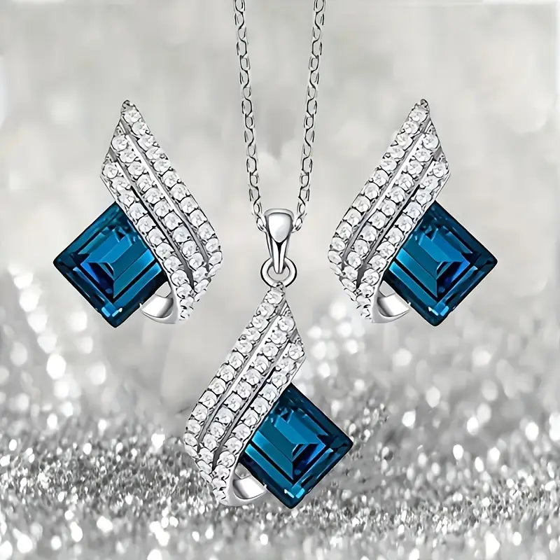 Blue Sapphire Stone Jewellery Set