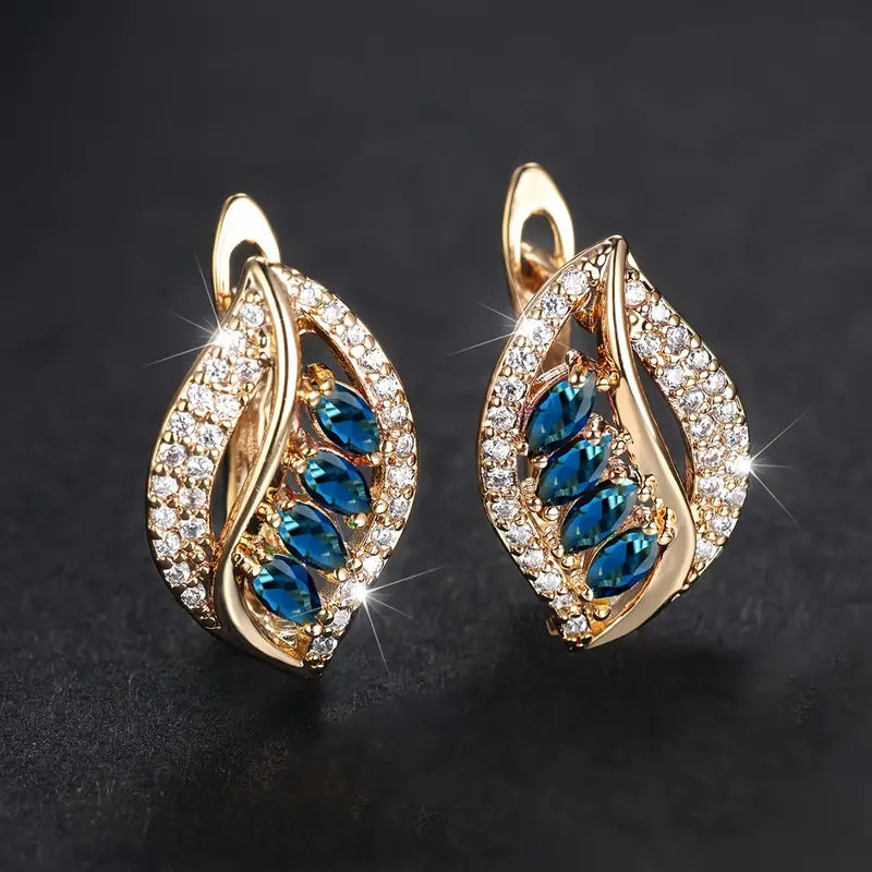 Sapphire Gold Earrings