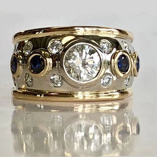 Elegant Golden Zirconia Ring