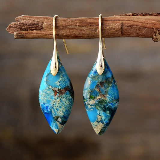 Natural Stone Teardrop Earrings
